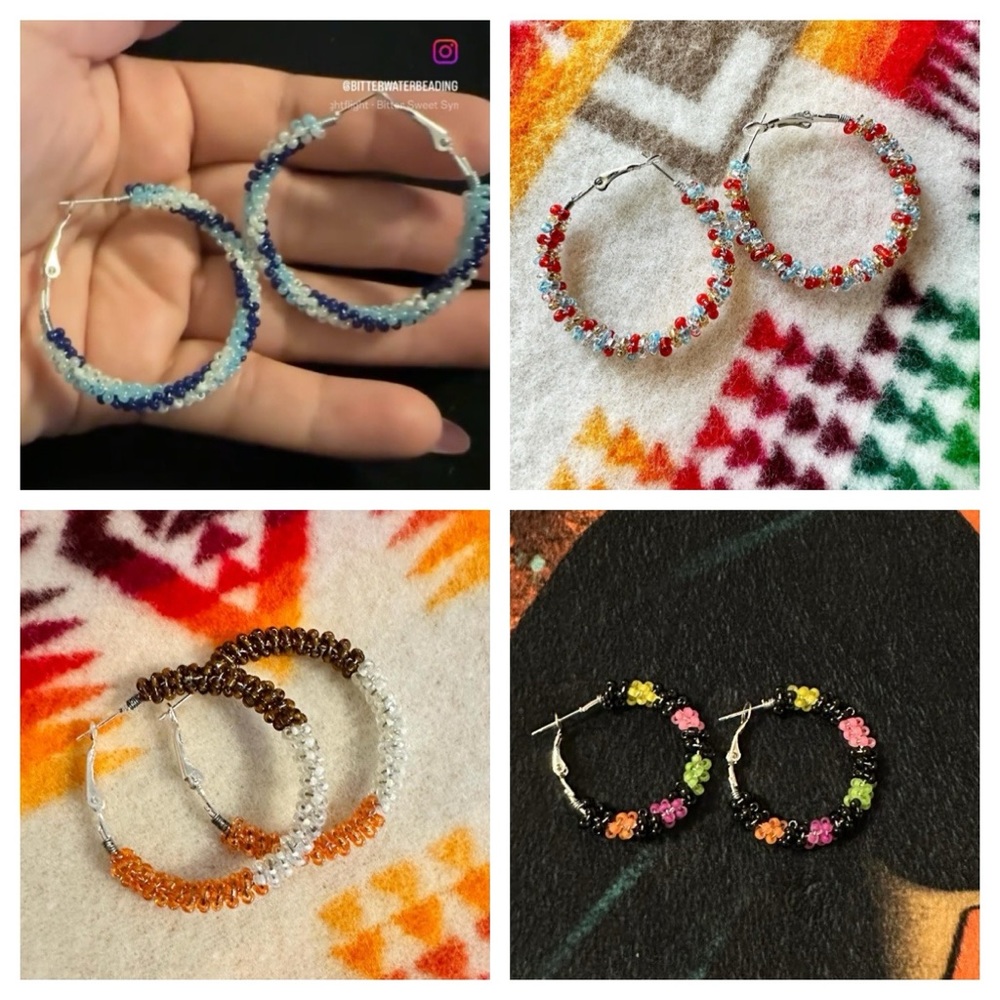 Custom Beaded Hoops - Picture 3 of 16